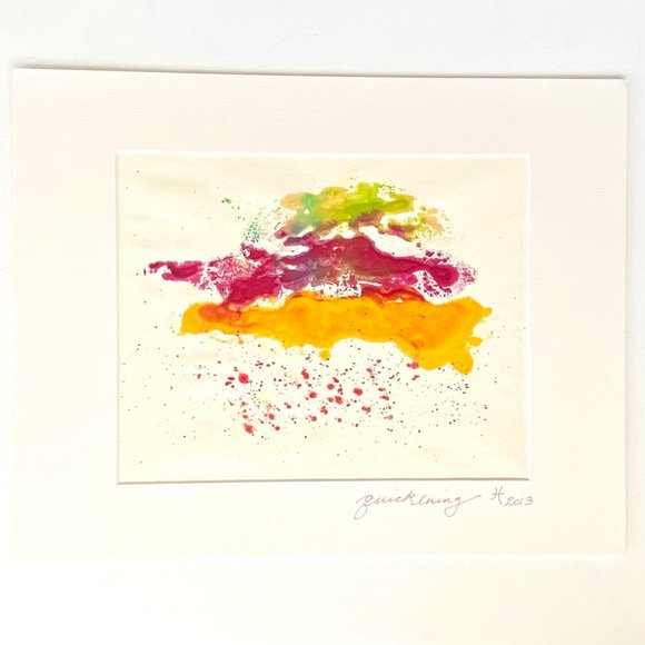 Original Art ‘Quickening’ Encaustic Wax Painting Matted 11"x14" Frame Ready - Picture 2 of 5